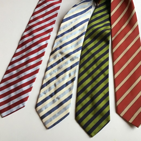 4 striped Altea Milano all silk ties made in Italy 🇮🇹 - Picture 6 of 6